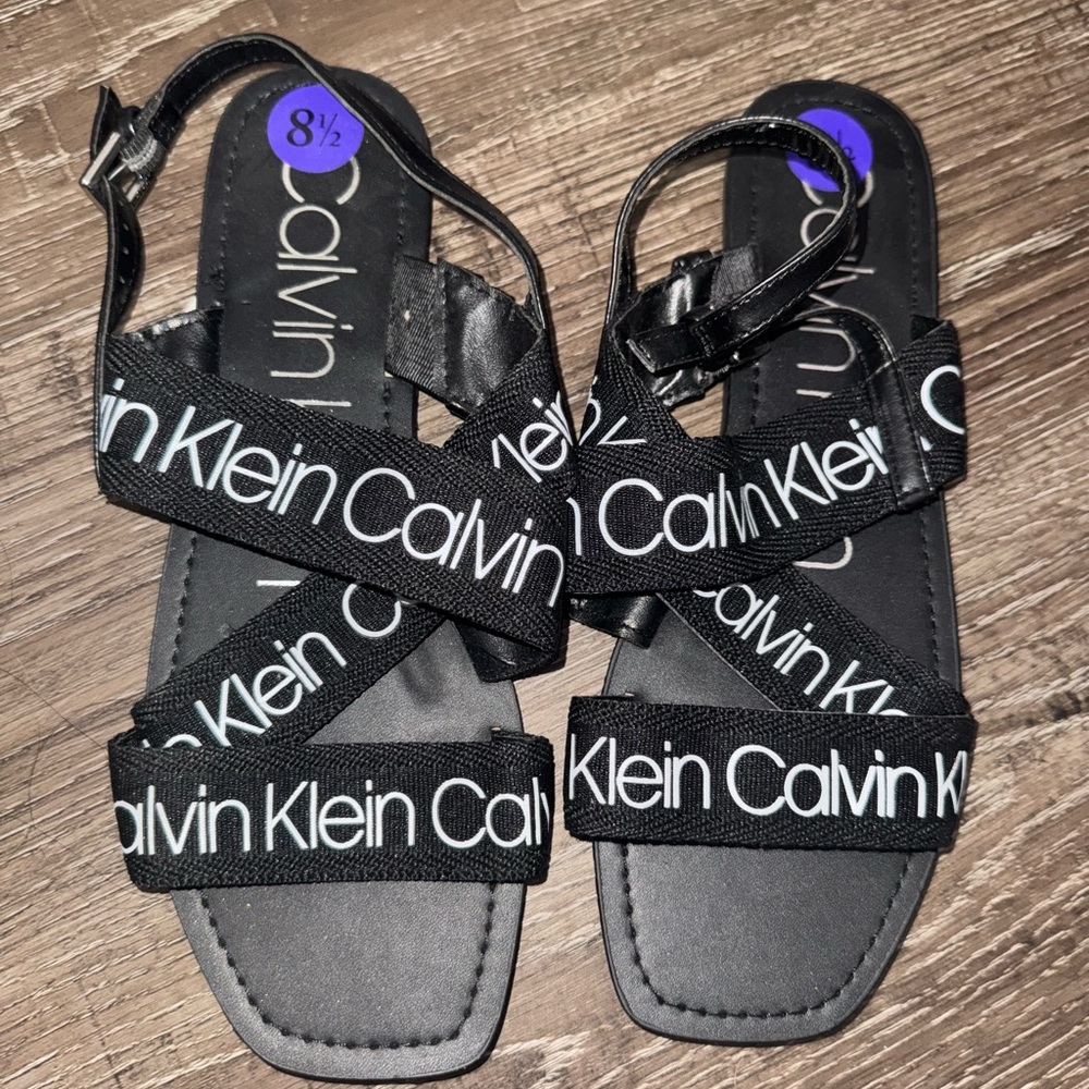 Calvin Klein Black Strappy Sandals